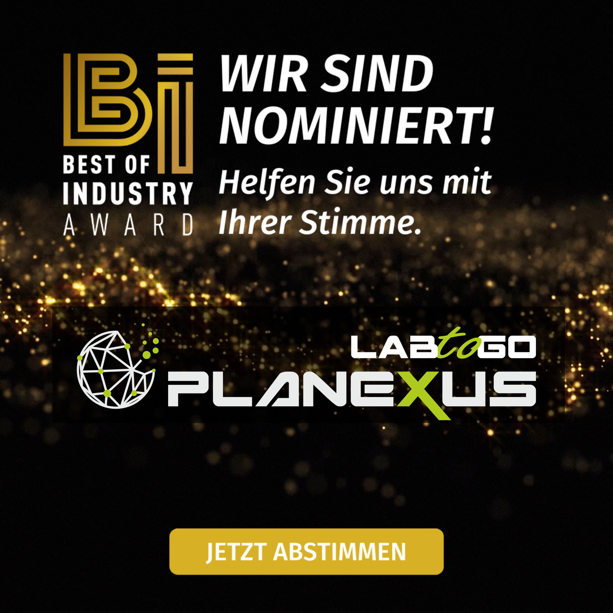 Planexus GmbH ist mit LABtoGO für den Best of Industry Award 2026 nominiert – Aufruf zur Abstimmung