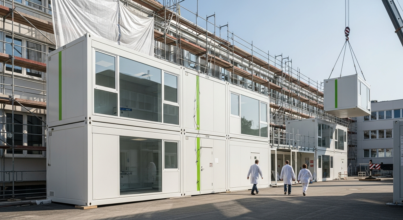 Übergangslabor bei Sanierung – Mietcontainer als Brückenlösung